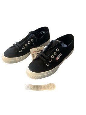 SUPERGA 2750-COTU Classic Sneaker Black White People’s Shoes of Italy. New in Bo